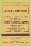 Matchbook Cover - Bear Creek Station Restaurant Arlington? TX 40 Strike