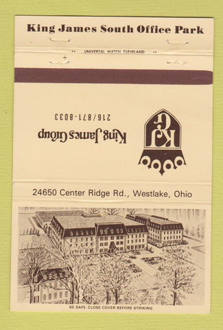 Matchbook Cover - King James South Office Park Westlake OH 40 Strike