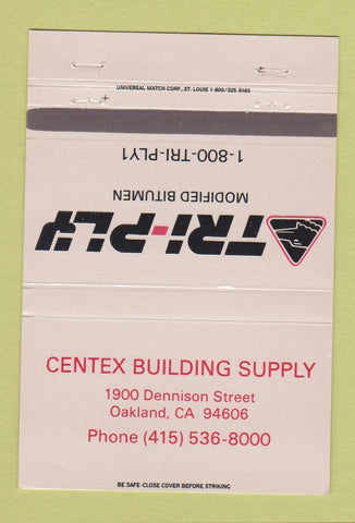 Matchbook Cover - Centex Building Supply Oakland CA Tri Ply 40 Strike
