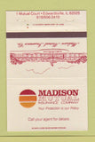 Matchbook Cover - Madison Mutual Insurance Company Edwardsville IL 40 Strike