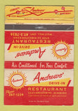 Matchbook Cover - Andrews' Drive In Restaurant Scarboro ON WORN 40 Strike