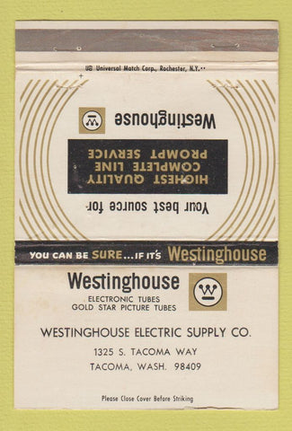 Matchbook Cover - Westinghouse Electric Supply Tacoma WA 40 Strike