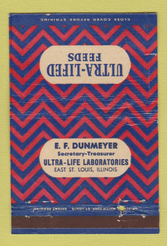 Matchbook Cover - Ultra Lifed Feeds East St Louis IL EF Dunmeyer WEAR 40 Strike