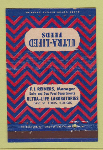 Matchbook Cover - Ultra Lifed Feeds East St Louis IL FI Reiners 40 Strike