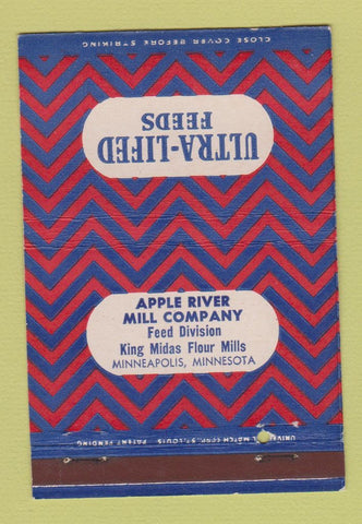 Matchbook Cover - Ultra Lifed Feeds Apple River Mill Minneapolis MN 40 Strike