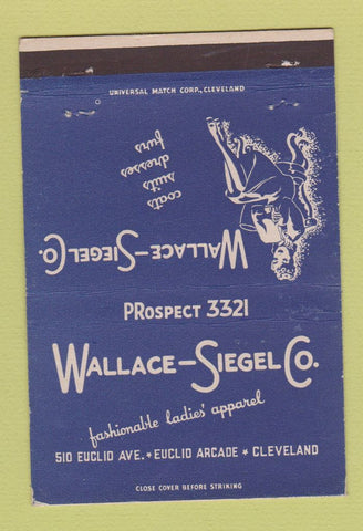 Matchbook Cover - Wallace Siegel Women's Clothes Cleveland OH girlie 40 Strike