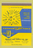 Matchbook Cover - Putnam Hi Speed Tools Columbus Indianapolis IN 40 Strike