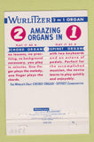 Matchbook Cover - Wurlitzer Organs Renzelman's Scottsbluff NE 40 Strike