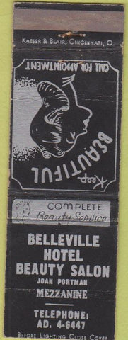 Matchbook Cover - Belleville Hotel Beauty Salon girlie WEAR