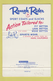 Matchbook Cover - Rough Rider Men's Clothes 40 Strike