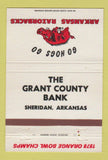 Matchbook Cover - Grant County Bank Sheridan AR Razorbacks schedule 40 Strike