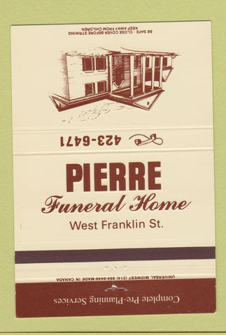 Matchbook Cover - Pierre Funeral Home 40 Strike