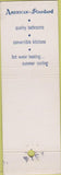 Matchbook Cover - American Standard Plumbing Heating oil Blackstone MA