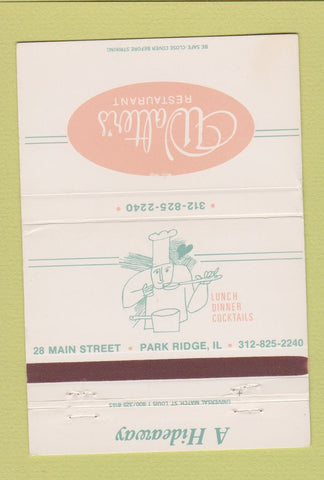 Matchbook Cover - Walter's Restaurant Park Ridge IL WEAR 40 Strike