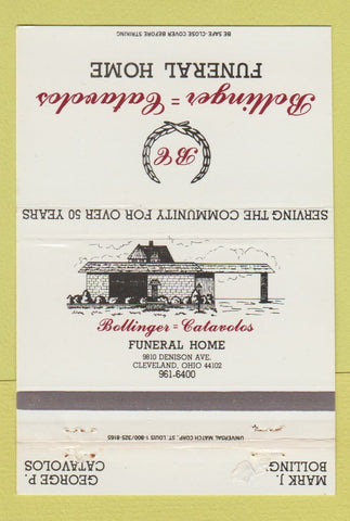 Matchbook Cover - Bollinger Catavolos Funeral Home Cleveland OH 40 Strike