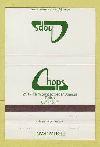 Matchbook Cover - Chops Restaurant Dallas TX 40 Strike