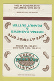 Matchbook Cover - Krema Products Peanut Butter Cashews Columbus OH 40 Strike