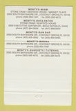 Matchbook Cover - Monty's Stone Crab Seafood House Boca Raton FL 40 Strike