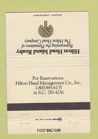 Matchbook Cover - Hilton Head Island Realty SC WEAR 40 Strike
