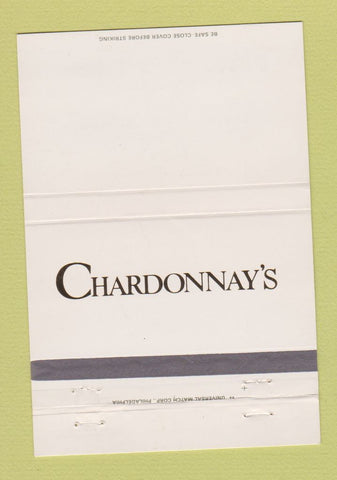 Matchbook Cover - Chardonnay's Philadelphia PA Marriott Hotel  40 Strike