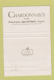 Matchbook Cover - Chardonnay's Philadelphia PA Marriott Hotel  40 Strike