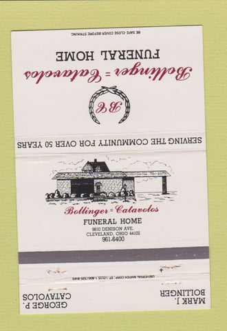 Matchbook Cover - Bollinger Catavolos Funeral Home Cleveland OH 40 Strike