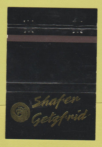 Matchbook Cover - Shafer Getzfrid 40 Strike