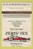 Matchbook Cover - Zeris' Inn Restaurant Mountain Lakes NJ WEAR 40 Strike