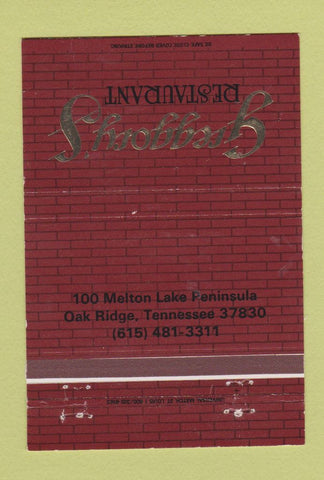 Matchbook Cover - Greggory's Restaurant Oak Ridge TN WEAR 40 Strike