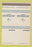 Matchbook Cover - Alitalia Airlines DOUBLE PRINT 40 Strike