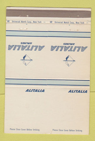 Matchbook Cover - Alitalia Airlines DOUBLE PRINT 40 Strike