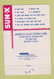 Matchbook Cover - Sun X Glass Tinting Milwaukee WI 40 Strike