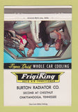 Matchbook Cover - FrigiKing Car Air Conditioner Burton Chattanooga TN 40 Strike
