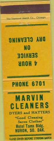 Matchbook Cover - Marvin Cleaner Huron SD