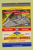 Matchbook Cover - Whitman Barnes Drills Reamers Plymouth MI 40 Strike