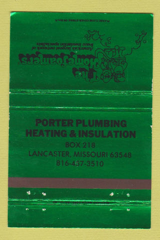Matchbook Cover - Homefoamers Insulation Lancaster MO GREEN 40 Strike