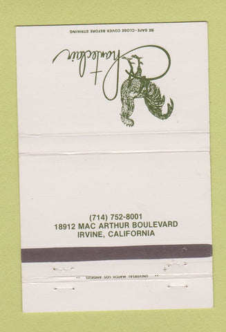 Matchbook Cover - Chanteclair Irvine CA 40 Strike