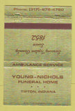 Matchbook Cover - Young Nichols Funeral Home Tipton IN 40 Strike