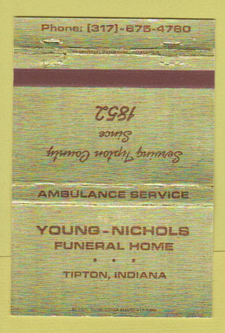 Matchbook Cover - Young Nichols Funeral Home Tipton IN 40 Strike