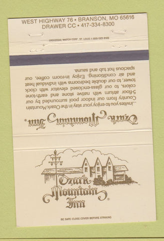 Matchbook Cover - Ozark Mountain Inn Branson MO 40 Strike