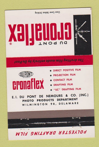 Matchbook Cover - DuPont Cronaflex Wilmington DE 40 Strike