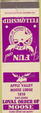 Matchbook Cover - Moose Lodge Apple Valley CA