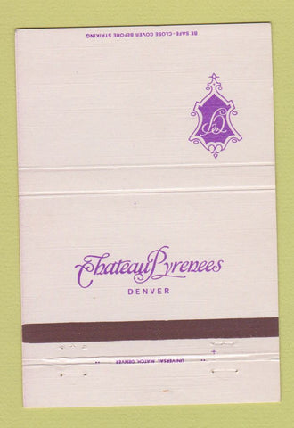 Matchbook Cover - Chateau Pyrenees Denver Colorado 40 Strike