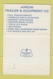 Matchbook Cover - Arrow Trailer Equipment Company Springfield IL 40 Strike