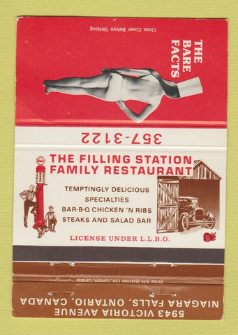 Matchbook Cover - Bare Facts restaurant Niagara Falls on girlie WEAR 40 Strike