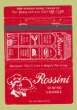 Matchbook Cover - Rossini Restaurant Toronto ON 40 Strike