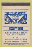 Matchbook Cover - Ray's Sport Shop SAMPLE WORN 40 Strike