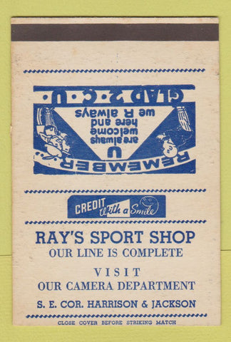 Matchbook Cover - Ray's Sport Shop SAMPLE WORN 40 Strike