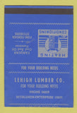 Matchbook Cover - Lehigh Lumber Bethlehem PA SAMPLE WEAR 40 Strike