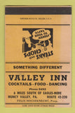 Matchbook Cover - Valley Inn Muncy Valley PA SAMPLE WEAR 40 Strike